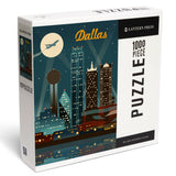 1000 PIECE PUZZLE Dallas, Texas, Retro Skyline