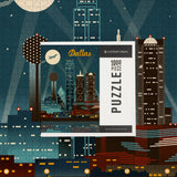1000 PIECE PUZZLE Dallas, Texas, Retro Skyline