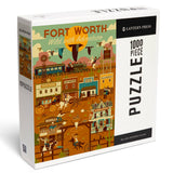 1000 PIECE PUZZLE Fort Worth, Texas, Geometric, Western Town