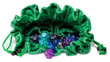 Dragon Storm Velvet Compartment Dice Bag Green Dragon Scales
