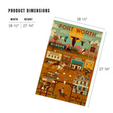 1000 PIECE PUZZLE Fort Worth, Texas, Geometric, Western Town