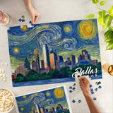 1000 PIECE PUZZLE Dallas, Texas, Starry Night City Series