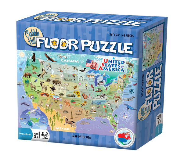 Map of the USA 48pc floor puzzle