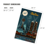 1000 PIECE PUZZLE Dallas, Texas, Retro Skyline