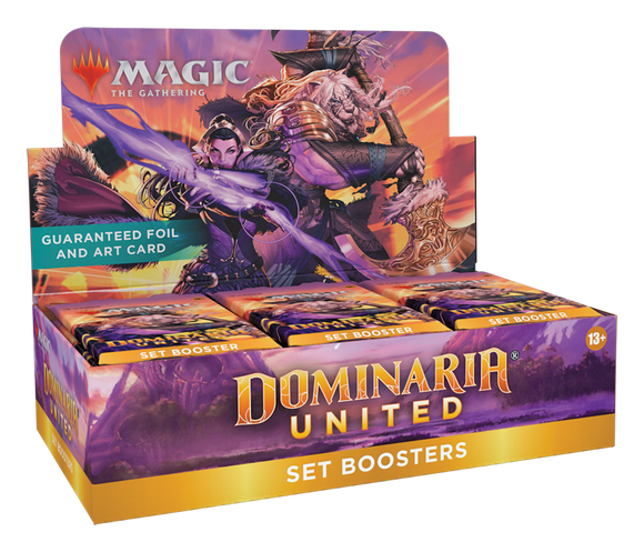 cheapest booster box mtg MTG: Dominaria United Set Booster Box – House Rules Games